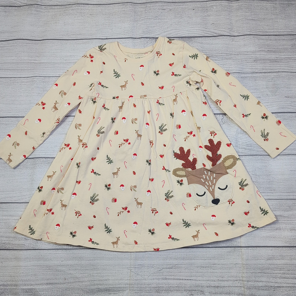 5/6 Next Reindeer Pocket Dress